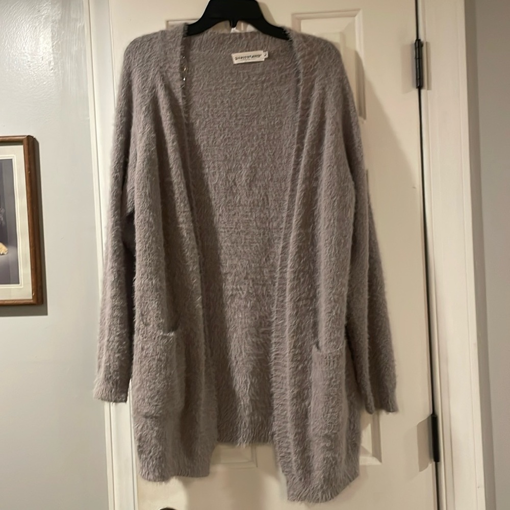 Glamour south fuzzy purple cardigan